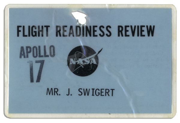 Jack Swigert's Apollo 17 ''Flight Readiness Review'' Badge