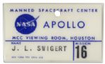 Jack Swigerts Apollo 16 Badge Issued by NASA -- Fine