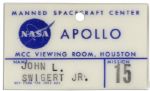 Jack Swigerts Apollo 15 Badge Issued by NASA -- Fine