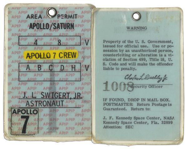 Jack Swigert's Apollo 7 Crew Badge