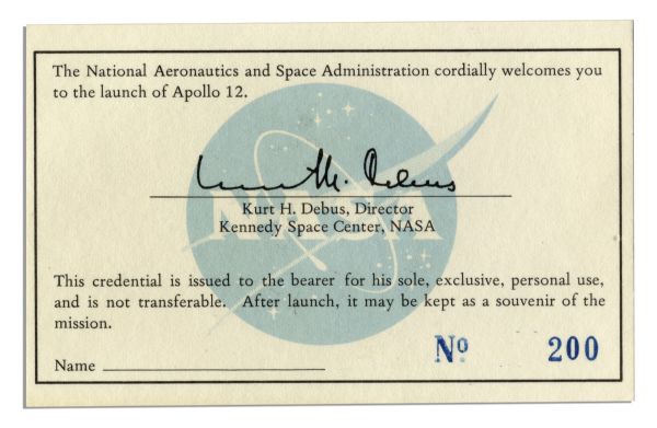 Jack Swigert's Own Ticket to The Launch of Apollo 12 -- Fine