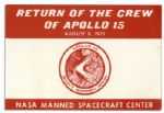 Jack Swigerts Personally Owned Pass From The Return of The Apollo 15 Crew
