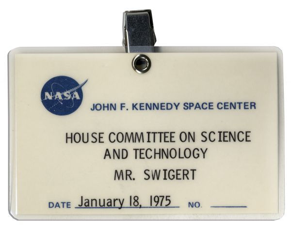 Jack Swigert's NASA ID Badge For The House Committee on Science & Technology From 1975 -- Fine