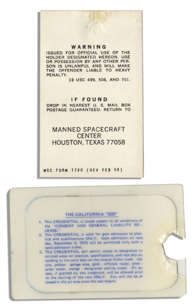 Lot of 7 of Jack Swigert's Visitor Badges & Passes to Space Industry Events