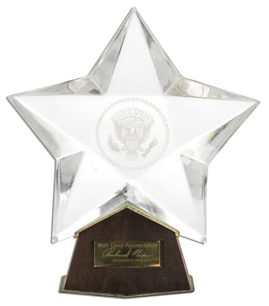 Richard Nixon 1972 Presidential Star Award -- Gifted to Supporters on the Heels Of His Re-Election