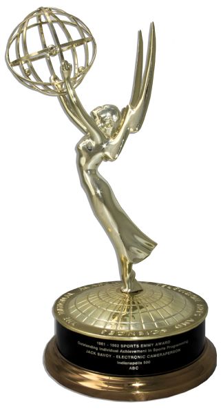 Sports Emmy From The Famous 1981 Indy 500 -- The Hotly Disputed Victory of Bobby Unser Over Mario Andretti