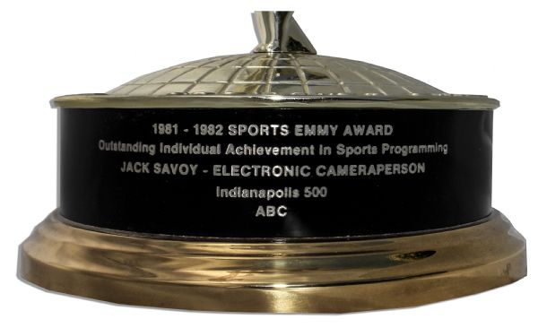 Sports Emmy From The Famous 1981 Indy 500 -- The Hotly Disputed Victory of Bobby Unser Over Mario Andretti