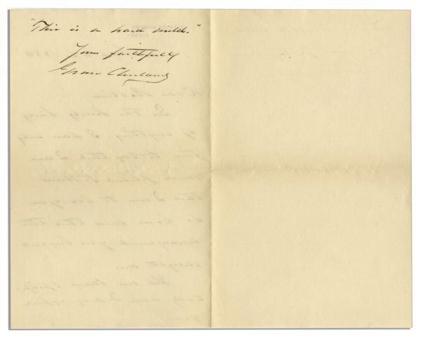 Grover Cleveland Autograph Letter Signed as Governor of New York & Democratic Candidate For President
