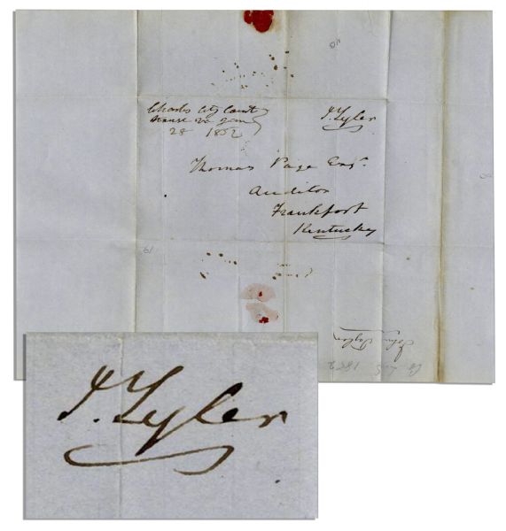 John Tyler Signed Free Frank Envelope