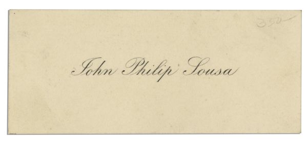 John Philip Sousa's Signature & Hand Drawn Musical Quotation