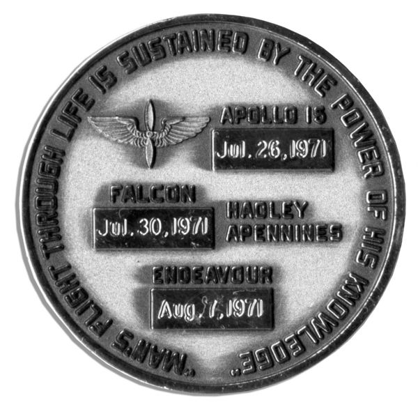 Jack Swigert's Personally Owned Apollo 15 Unflown Robbins Medal, Serial Number 277