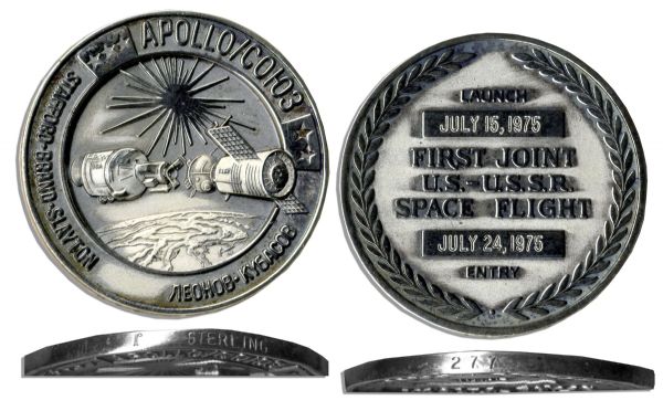 Jack Swigert's Personally Owned Apollo-Soyuz Test Project Robbins Medal Unflown, Serial Number 277