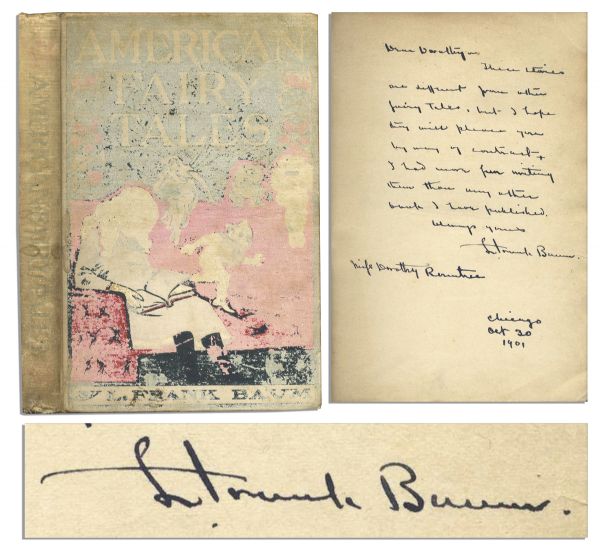 Rare Signed First Edition of ''American Fairy Tales'' by Frank Baum, The So-Called Father Goose & ''Wizard of Oz'' Author