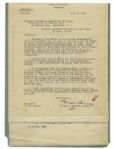 Orville Wright Typed Letter Signed & Document Signed in Type From The National Aeronautic Association -- ''...it was by merest chance that any of us were present at the landing...''