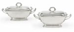 Pair of Silver Sauce Tureens in the King George III Style