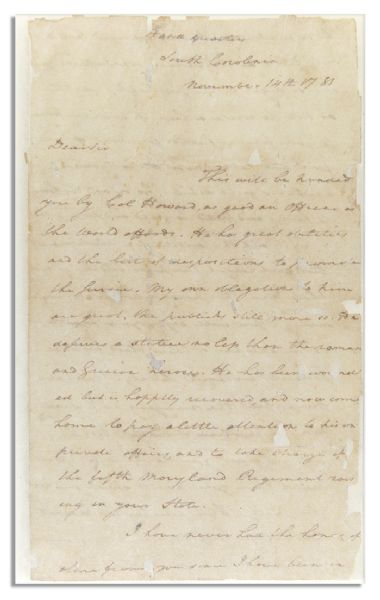Revolutionary War-Dated Nathanael Greene Autograph Letter Signed -- ''You have never felt the ravaging hand of war nor the insolence of British tyranny...Washington [is] great and good''
