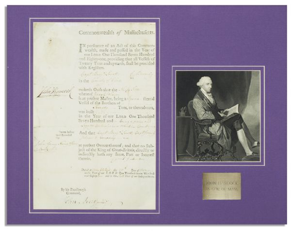 John Hancock Document Signed During The American Revolution
