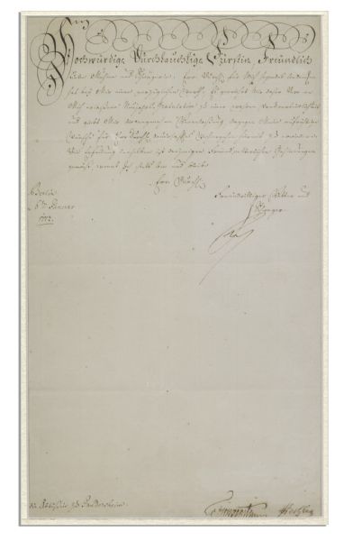 Frederick The Great, King of Prussia Letter Signed