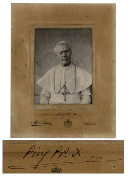 Pope Pius X Photo Display Signed