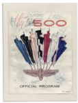 Program Cover From The 1967 Indy 500 Signed by 18 Race Car Drivers -- Including That Years Winner AJ Foyt