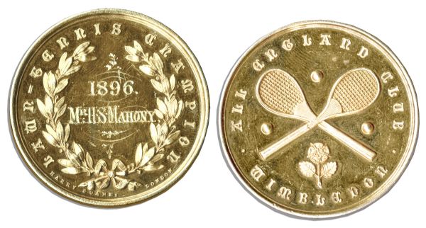 Wimbledon Championship Gold Medal Won by Early Tennis Great Harold Mahony in 1896