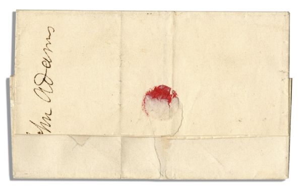 Franked Address Leaf from John Adams to His Biographer, John Sanderson