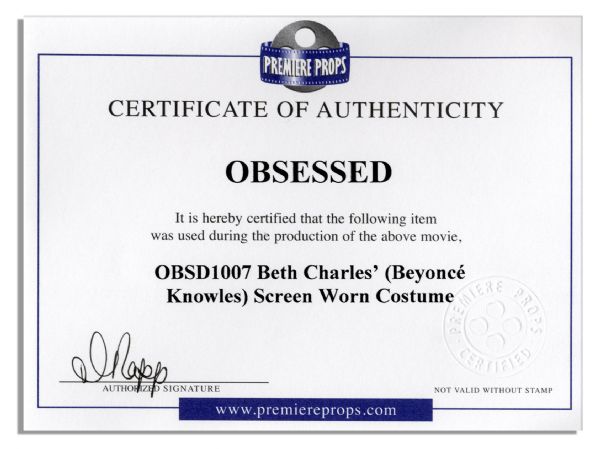 Beyonce Knowles Screen Worn Costume From ''Obsessed''