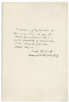 Franklin D. Roosevelt Autograph Quote Signed on Democracy -- ''...a greater responsibility of national leaders to the will of the people whose servants they are...''