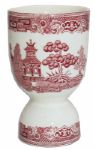 Marlene Dietrich Personally Owned Set of Red Transferware Double Egg Cups