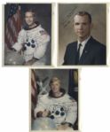 Apollo 9 Astronaut 8 x 10 Photos Signed -- All 3 Photos Are Dedicated to Apollo 13 Pilot Jack Swigert, From His Personal Collection