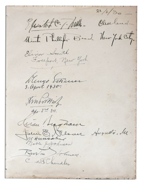 National Aeronautic Association 1930 Conference Guestbook Signed by 27 Aviation Pioneers Including Amelia Earhart, R.E. Byrd & J.H. Doolittle