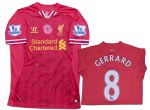 Liverpools Steven Gerrard Match Worn Shirt Signed by 17 Footballers
