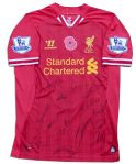Liverpool's Steven Gerrard Match Worn Shirt Signed by 17 Footballers