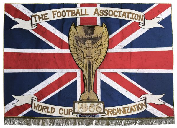Giant FIFA World Cup Union Jack Table Drop Flag From 1966 -- 59'' x 43.25''
