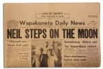 Neil Armstrong's Hometown Newspaper Announcing the Apollo 11 Moonwalk -- Includes Numerous Articles on Apollo 11 Mission & a Photograph of Armstrong's Parents