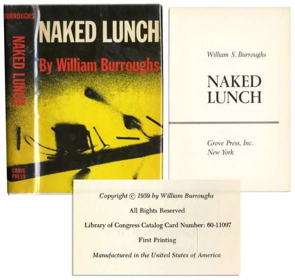 William Burroughs' ''Naked Lunch'' First U.S. Printing -- With First State Dustjacket
