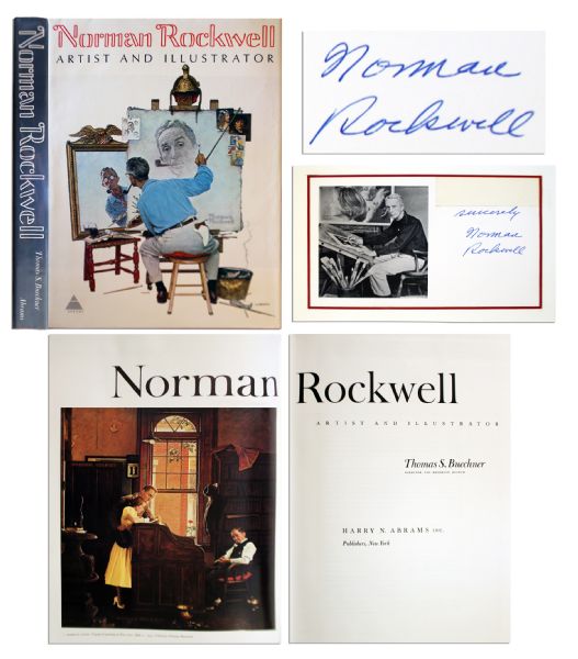 Norman Rockwell Signs ''Norman Rockwell: Artist and Illustrator'' -- Nice Large Format Collection of Rockwell Illustrations