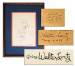 Walter Lantz Signed Sketch of Woody Woodpecker as a Hula Dancer