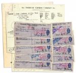 Douglas Fairbanks, Sr. Lot of 10 Signed Checks & Bank Correspondence From 1936