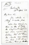 Charles Sumner 1863 Autograph Letter Signed as Senator -- Regarding Slavery & a Detailed Critique of the Confiscation Act -- ''...No expression of harshness to the slavemongers...''
