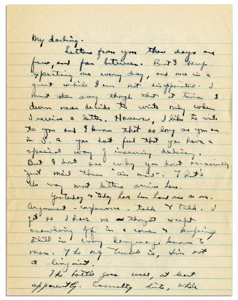 Dwight Eisenhower Autograph Letter Signed During WWII -- ''...Yesterday and today have been hard ones on me...I get so I have no thought except crawling off in a corner + keeping still...''
