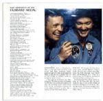 Neil Armstrong Signed Photo & Signed Program From National Geographic's 1970 Hubbard Medal Ceremony -- Fantastic Lot of Two Signatures by the Elusive Astronaut