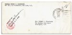 Dwight Eisenhower WWII ALS -- ''...a war zone does funny things to people. It is no light matter to approve sentences that ruin not one, but several lives...'' -- Envelope Also Signed by Ike