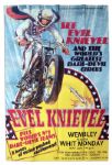 Huge Poster Promoting Evel Knievel at Wembley Stadium 26 May 1975 -- The Show That Broke His Pelvis & Nearly Took His Life -- Oversized Poster Measures 3.5 x 5