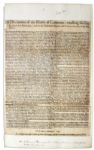 1641 Broadside Regarding King Charles I's Attempted Arrest of 5 Members of the House of Commons -- The Incident That Precipitated English Civil War