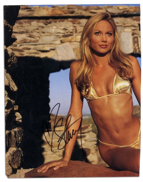 Actress Stacy Keibler's Gold-Studded Bikini -- Worn in a WWE Magazine Shoot -- Includes Signed Centerfold Photo From the Magazine of Keibler in the Bikini & COA Signed by the Star