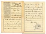 1941 Dachau Concentration Camp Prisoner Letter -- ...Dear father, thank God I am still healthy...