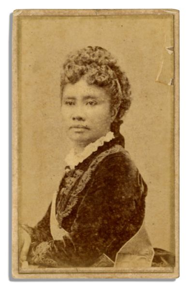 Queen Liliuokalani CDV Photo -- From the Time She Was Crown Princess of Hawaii
