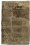 12th Century Vellum Leaf Removed From a German Breviary -- ''Third Sunday After Easter'' Printed in Latin in Romanesque Script