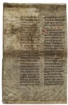 12th Century Vellum Leaf Removed From a German Breviary -- ''Third Sunday After Easter'' Printed in Latin in Romanesque Script